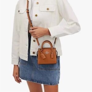 Coach Mini Carryall Croc Crossbody in Washed Orange